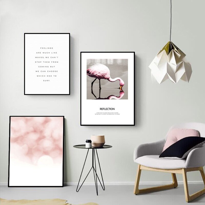 Flamingo In Landschaft - Leinwandwandkunstmalerei