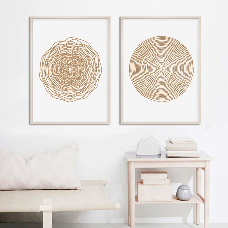 Minimalistische Geometrische Abstrakte Kreis - Leinwand Wandkunst Gemälde