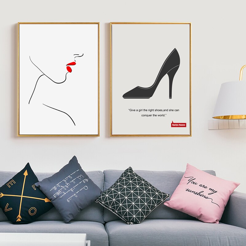 Makeup Lippen - Leinwand Wandkunst Gemälde