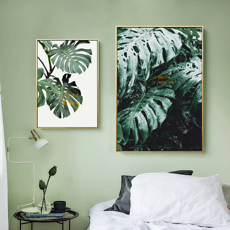Grüne Schildkrötenblätter - Leinwand Wandkunst Malerei
