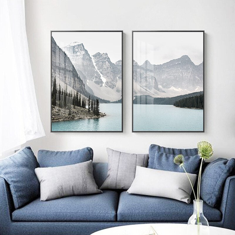 Berglandschaft Reiseposter - Leinwand Wandkunstmalerei