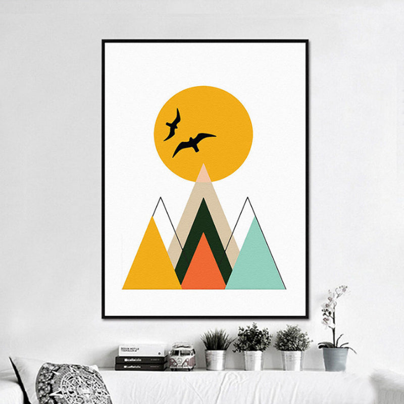 Mountain Peak Sunrise Nordic Poster - Leinwand Wandkunst Gemälde