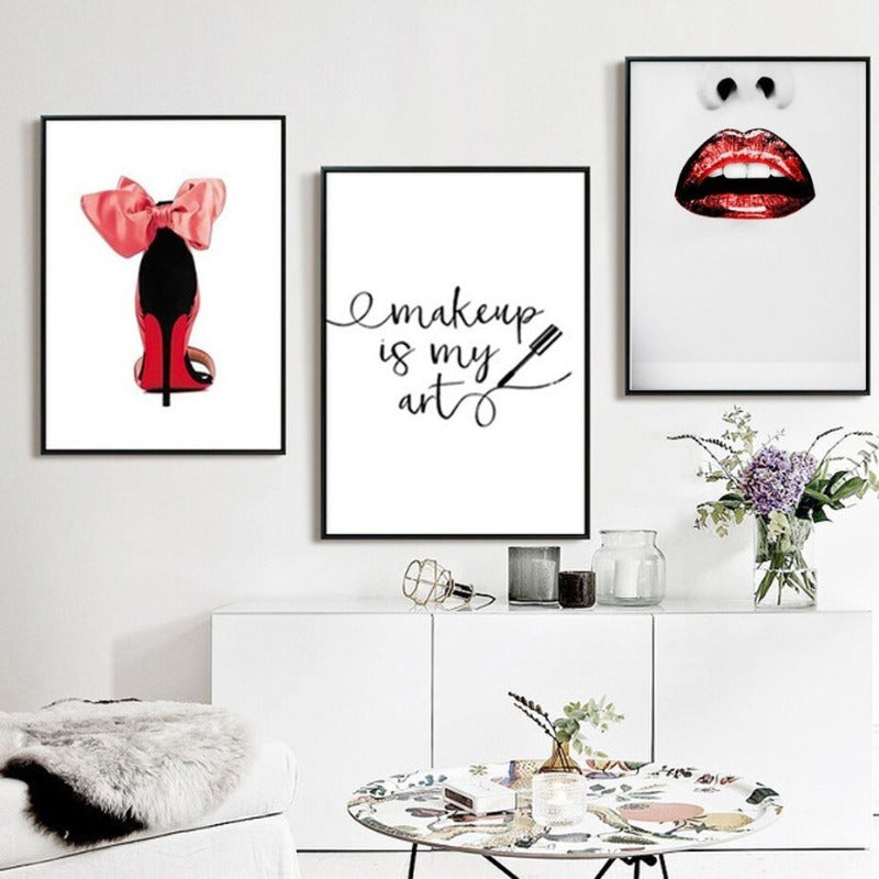 Mode Make-up Mädchen dekorativ - Leinwand Wandkunst Malerei