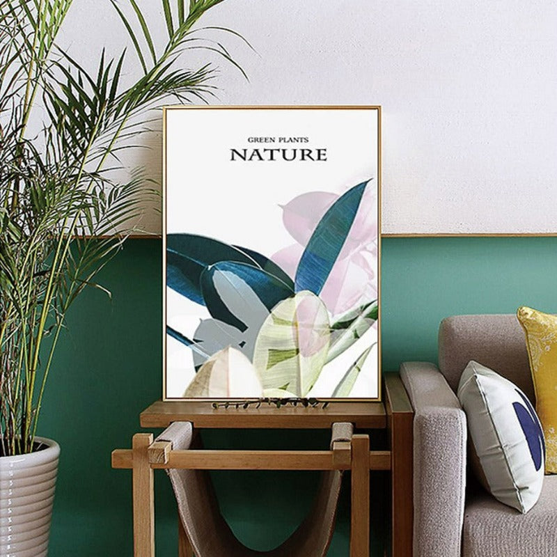 Nordisch-minimalistisches tropisches Blätter-Wandbild