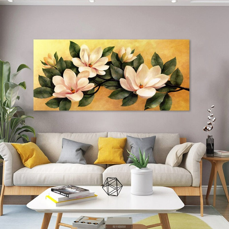 Vintage-Magnolien-Blumenposter – Leinwandbild