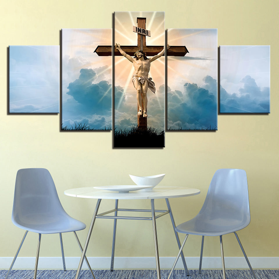 Jesus Am Kreuz - Leinwand Wandkunst Malerei