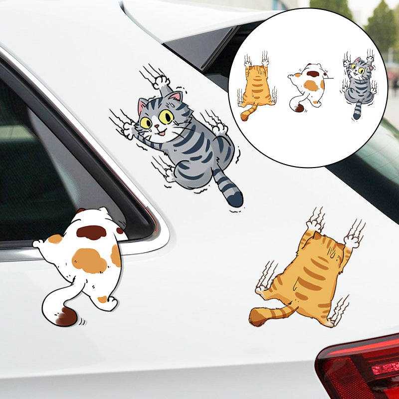 Niedliche Katzen Cartoon Aufkleber für Autos, 3 Stk. | Brehn