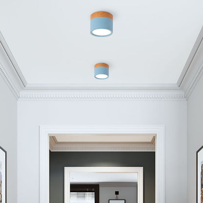 Moderne LED-Deckenleuchte, flächenbündig, zylinderförmig