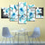 Zarte Blaue Orchideen 5 Teile - Leinwand Wandkunst Malerei