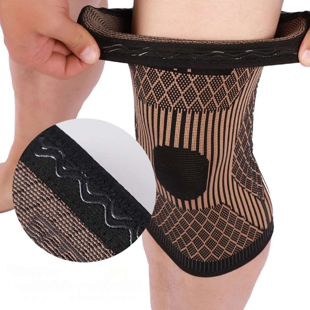 CopperFlex Knee Compression Sleeve | zur Schmerzlinderung - Unterstützung - Mobilität - perfekt für Athleten, Arthritis, Senioren und Verletzungsrehabilitation Brehn