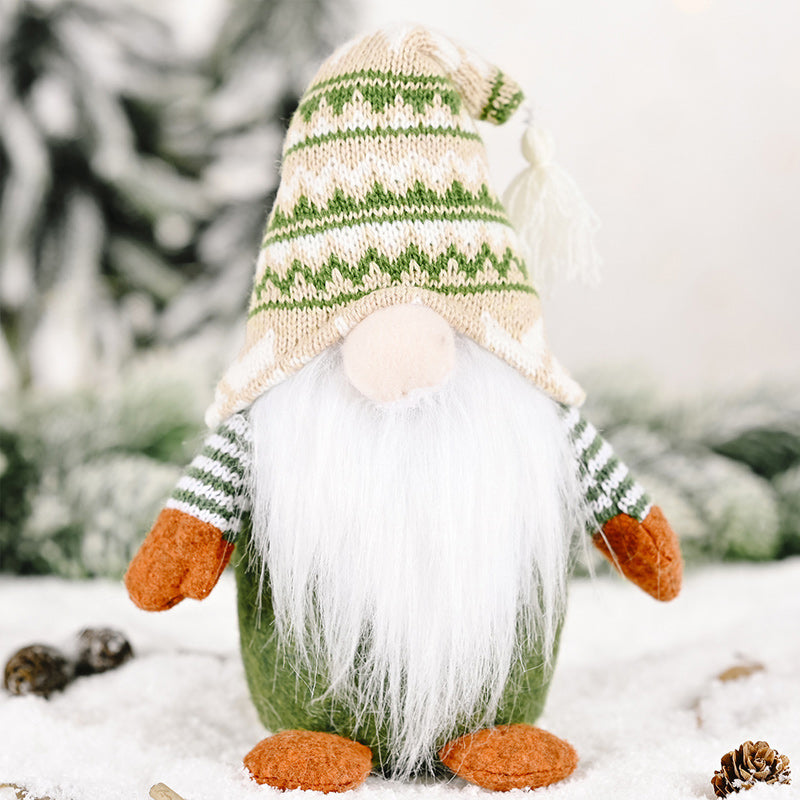 Brehn | Weihnachtsgrüne gesichtslose alte Mann-Elfenfigur