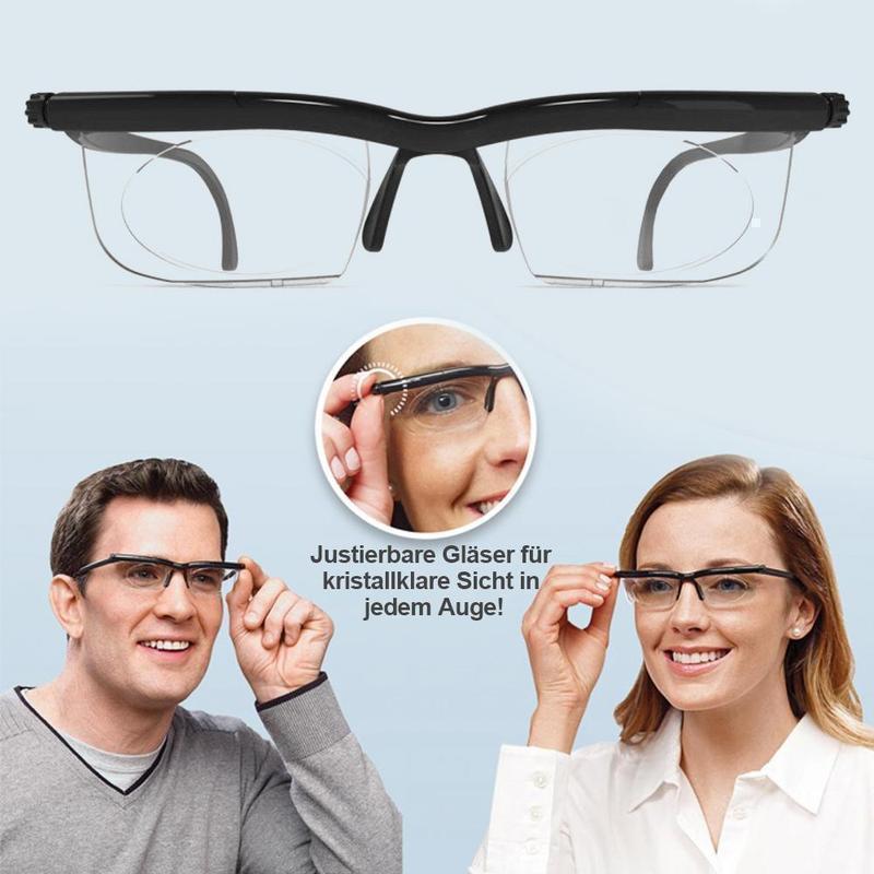 Brehn | Einstellbare Fokus-Brille | Variabler Dioptrien-Bereich (-6,0 bis +3,0) | Unisex | Dual-Lens-Technologie für Nah- & Fernsicht | Robuster Flex-Rahmen