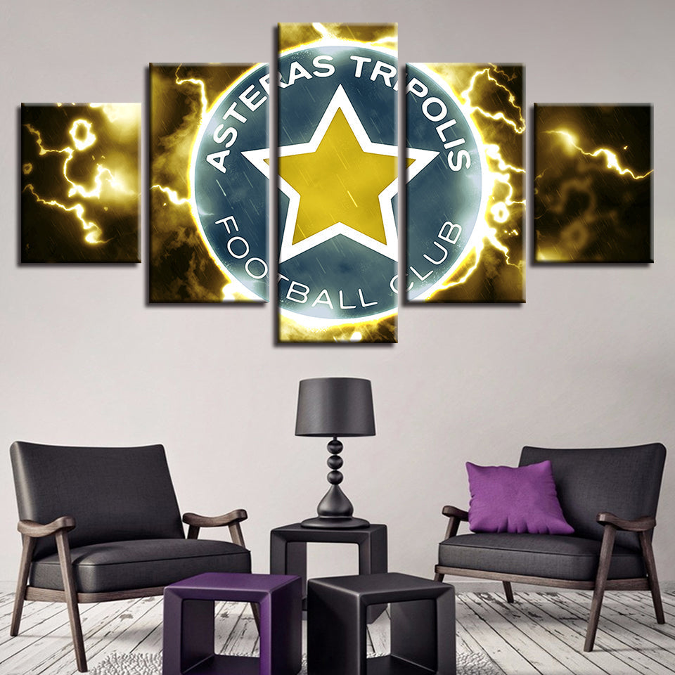 Electric Asteras Tripolis F.B. Logo 5 Stück - Leinwand Wandkunst Gemälde