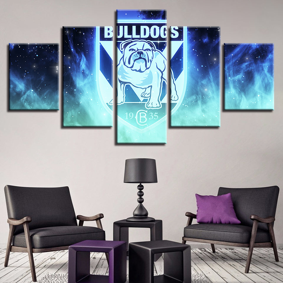 CB Bulldogs 5 Teile-Canvas Wandkunstmalerei