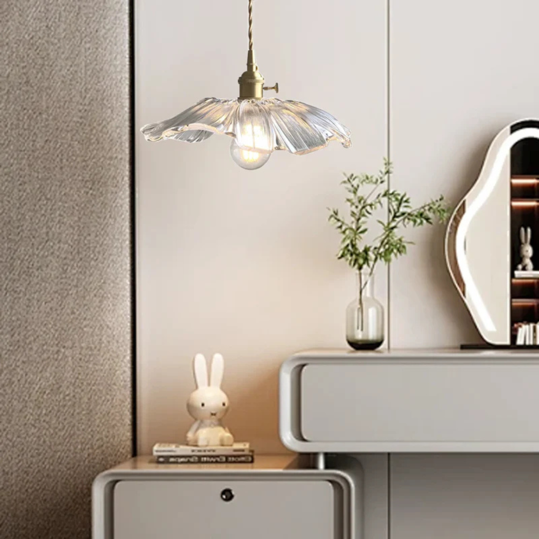 Brehn | Retro Lotus Glas Pendelleuchte