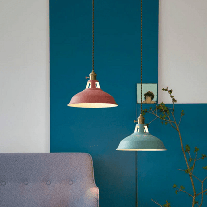 Brehn | Vintage Pastellpendelleuchte - Metallische Eleganz - Sanfte Atmosphäre