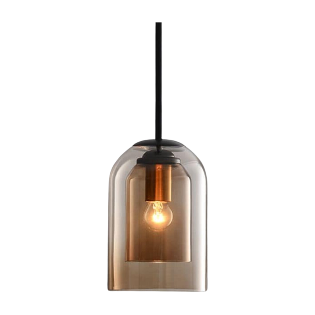 LuxeBeam Leuchte – Moderne Pendelleuchte aus Doppelbogenglas