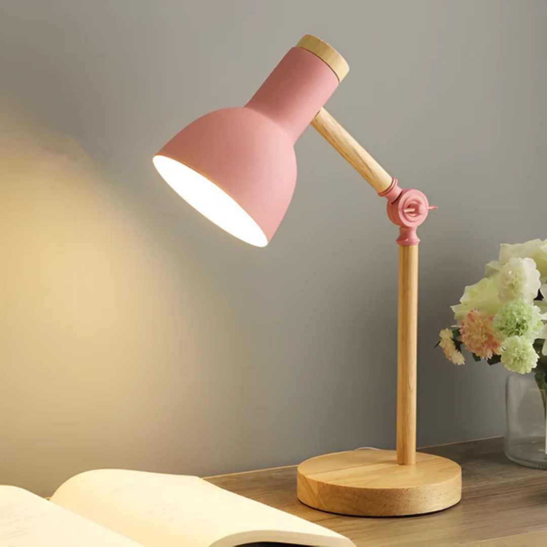 Brehn | Verstellbare Macaron LED Tischlampe aus Holz