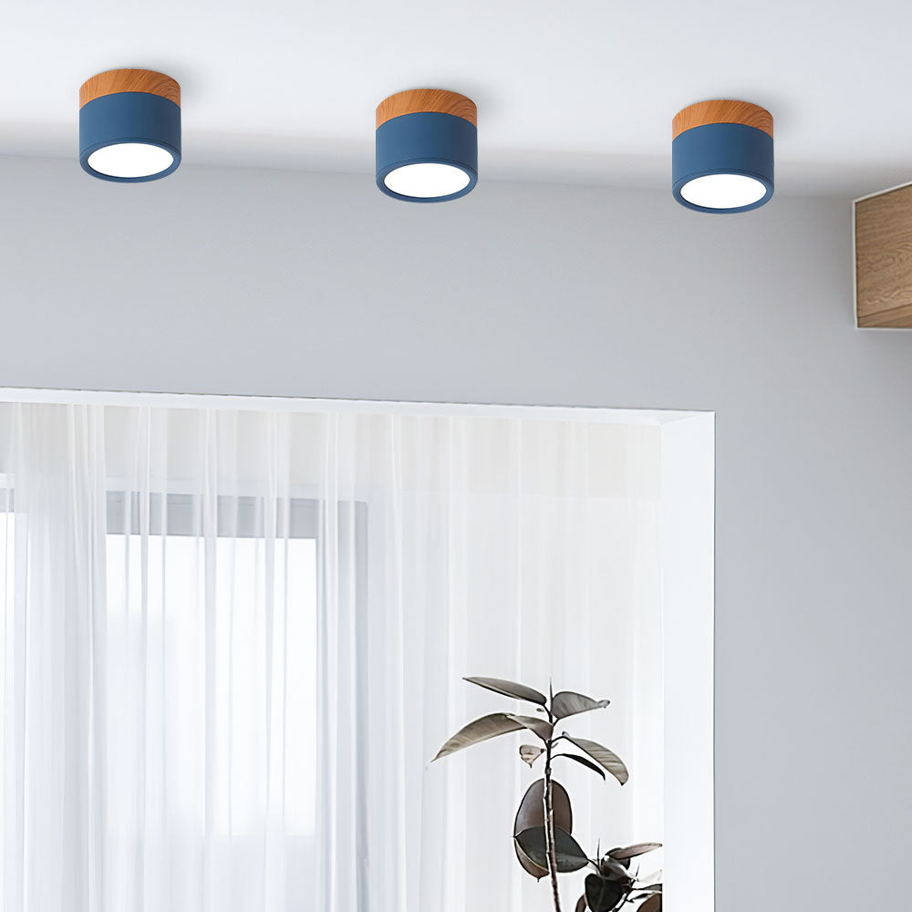 Moderne LED-Deckenleuchte, flächenbündig, zylinderförmig
