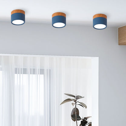 Moderne LED-Deckenleuchte, flächenbündig, zylinderförmig
