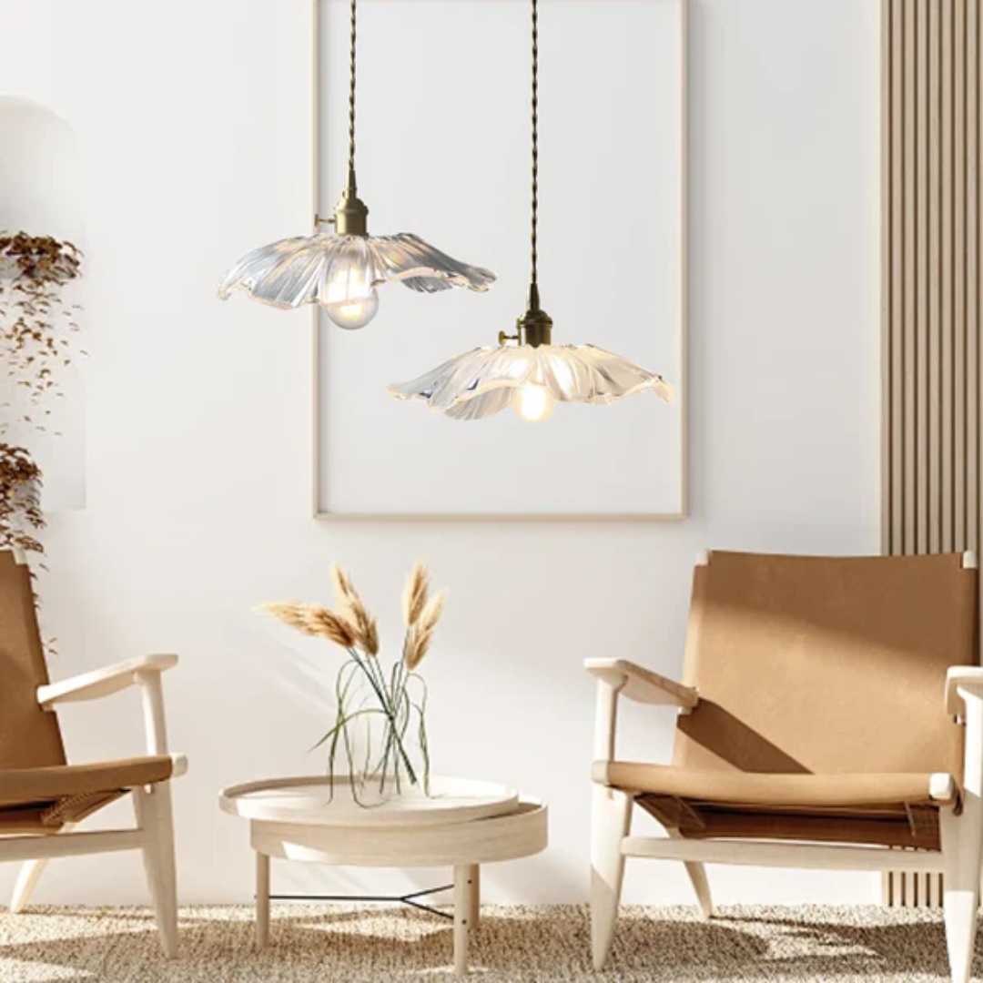 Brehn | Retro Lotus Glas Pendelleuchte