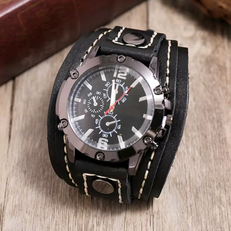 Klassische Lederarmbanduhr