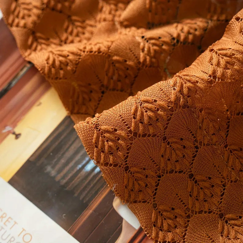 Amber Glow Boho Häkel-Fenstervorhang