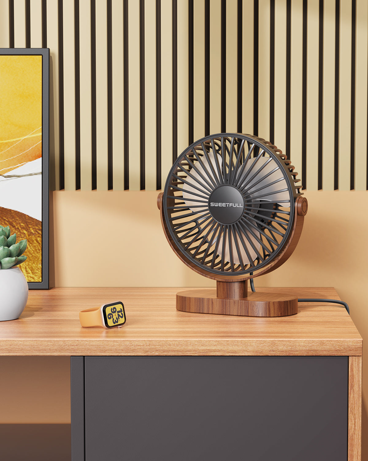 6,5 Zoll USB Kleiner Tischventilator für Zuhause Büro Auto Outdoor Reisen | Brehn