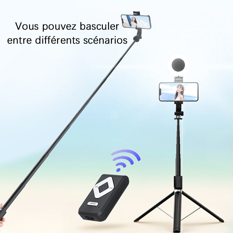 Selfie-Stick mit LED-Fülllicht | Brehn