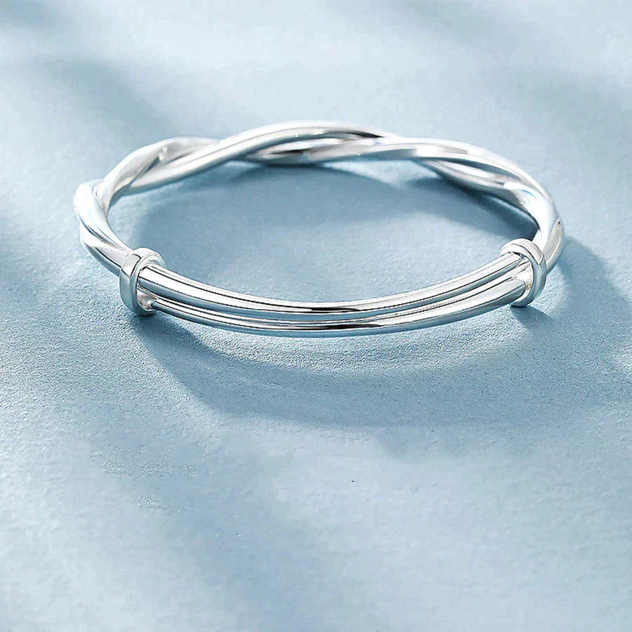 Elegante Gewebte Silberarmband