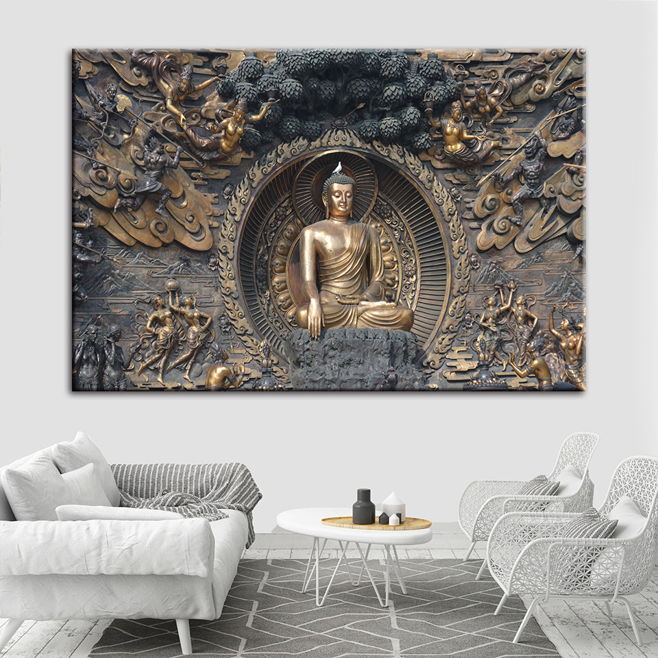 Mahavira Friedlich - Leinwand Wandkunst Gemälde