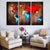 Schöne Vulkanische Weltkarte - Canvas Wandkunst Gemälde 3 Stück