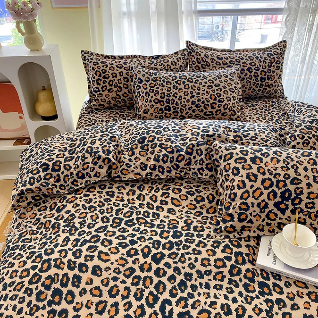 Brehn | Luxus Bettbezug mit Leopardenmuster