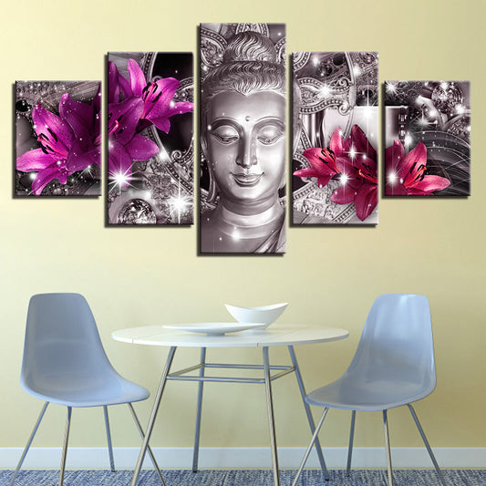 Friedliche Lilien 5 Teile - Leinwand Wandkunst Gemälde