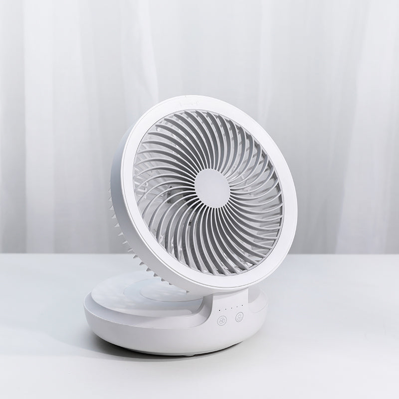 Wiederaufladbarer zusammenklappbarer Tischventilator, mit vier Modi, Nachtlicht und verstellbarem Winkel, für Studium, Schlaf, Arbeit und im Freien | Brehn