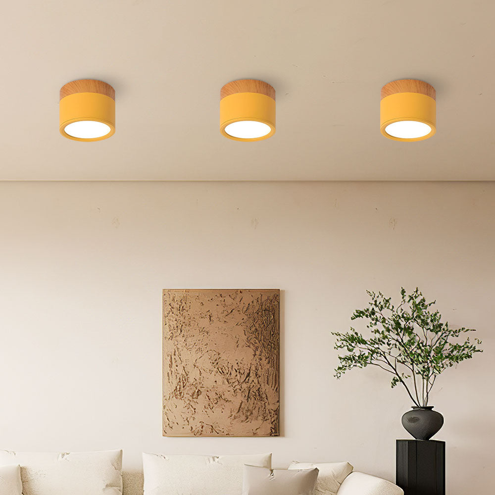 Moderne LED-Deckenleuchte, flächenbündig, zylinderförmig
