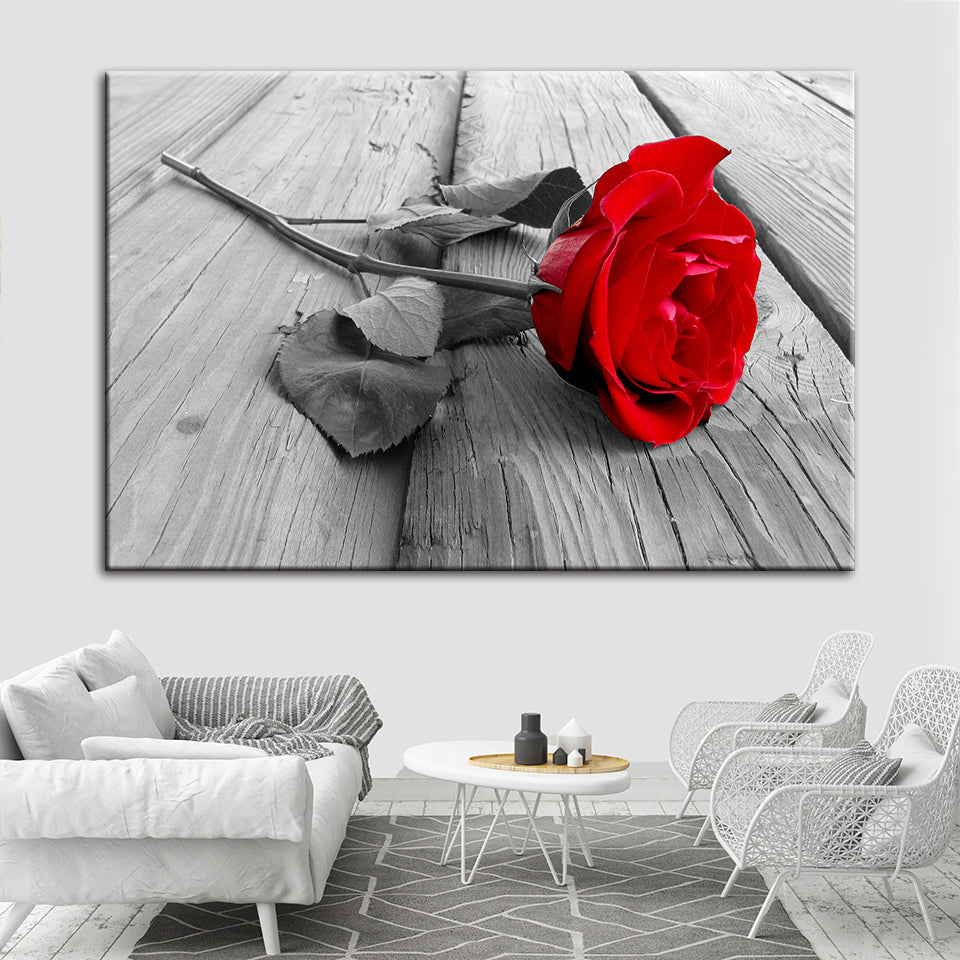 Lonely Rose - Leinwand Wandkunst Gemälde