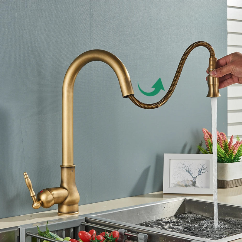 Brehn | VintageTap Wasserhahn - Antike Messing Küchenmischerhahn