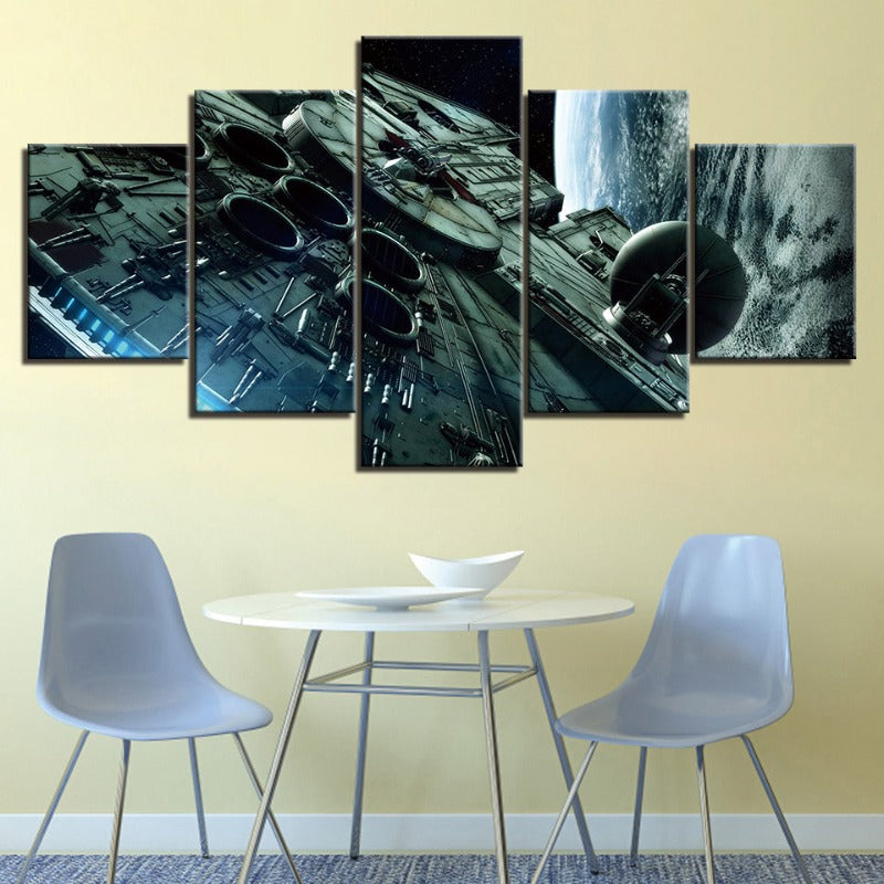 5 Stück Faszination Blick auf die Galaxie - Leinwand Wandkunst Gemälde
