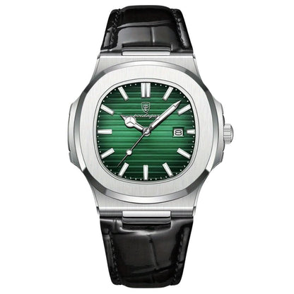 Herren-Armbanduhr aus Edelstahl mit Quarzwerk und Datumsanzeige