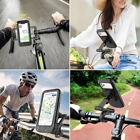 SafeRide wasserdichter Handyhalter – 360° drehbar für Fahrrad und Regenwetter | Brehn