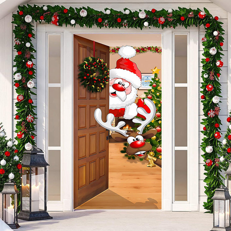 Brehn | Weihnachts Tür Banner, Weihnachtsmann Türabdeckung Feiertagsdekoration