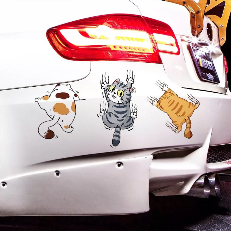Niedliche Katzen Cartoon Aufkleber für Autos, 3 Stk. | Brehn