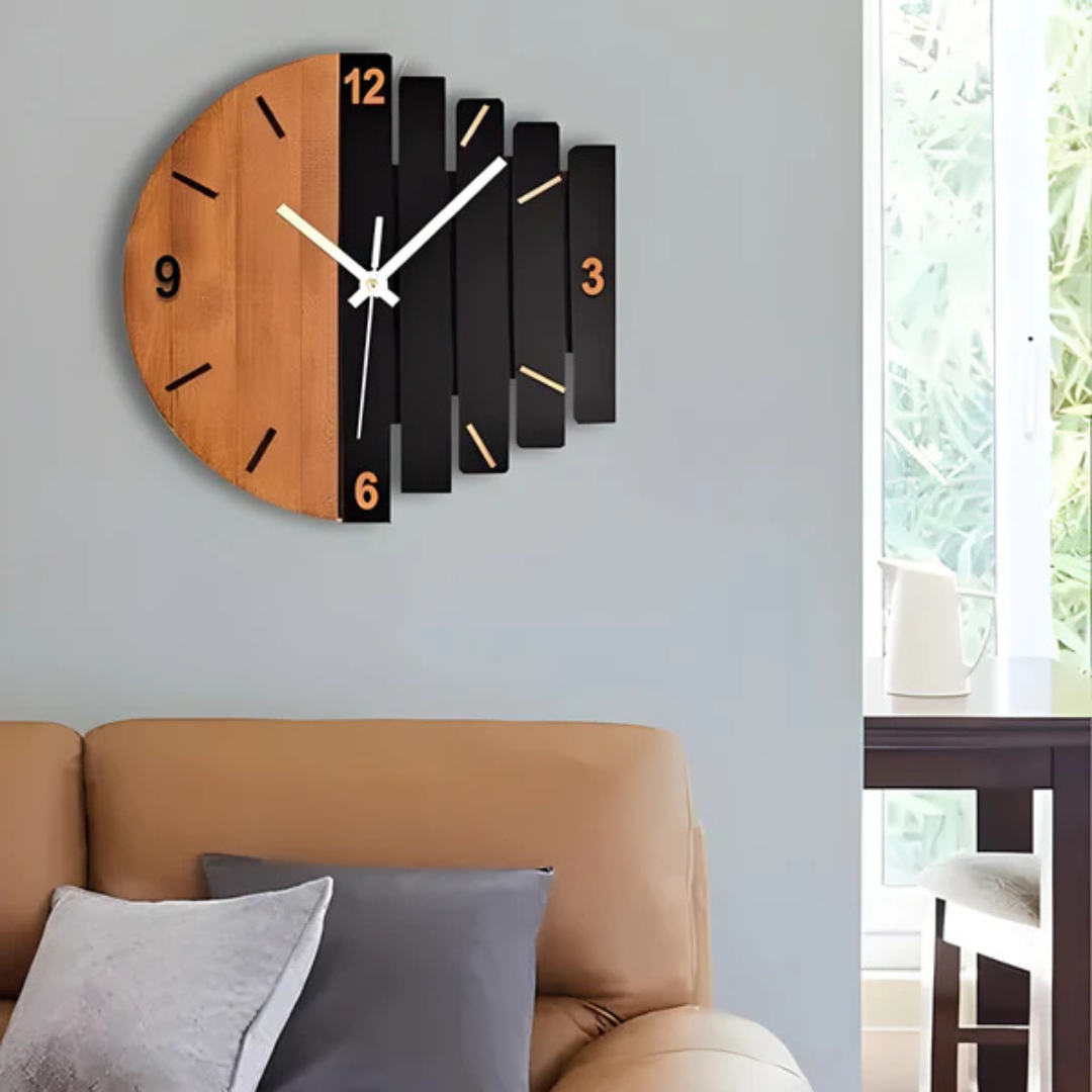 Brehn | Große Holz-Wanduhr für das Wohnzimmer