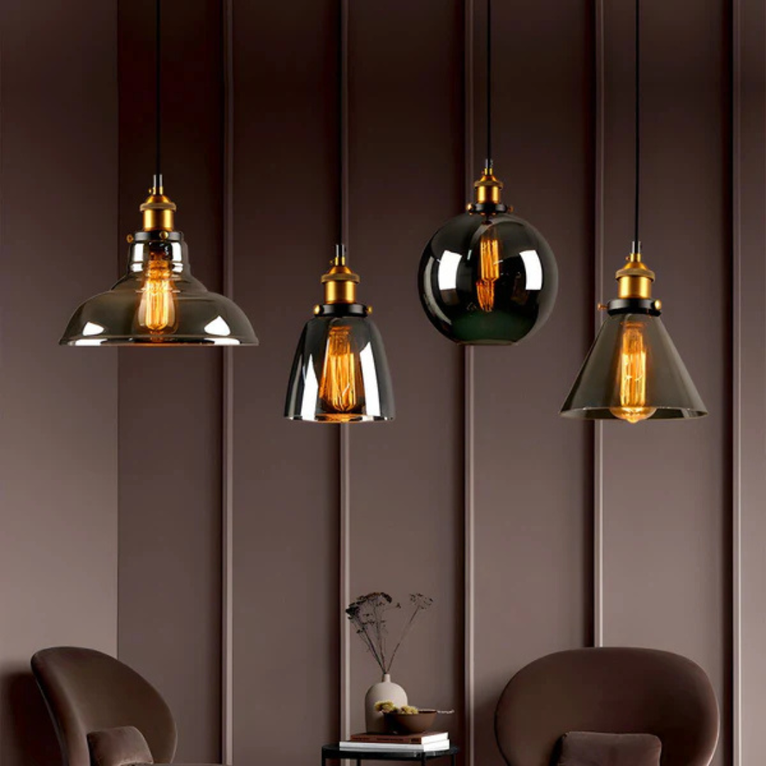 Brehn | Vintage Pendelleuchte Glas | Stylische Esstischlampe