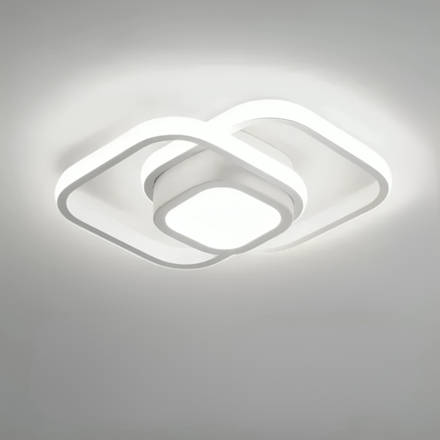 Moderne LED-Deckenleuchte 18 W | Kreatives Design mit 2 Ringen | Energieeffiziente Beleuchtung für Wohnzimmer & Büro 24 cm