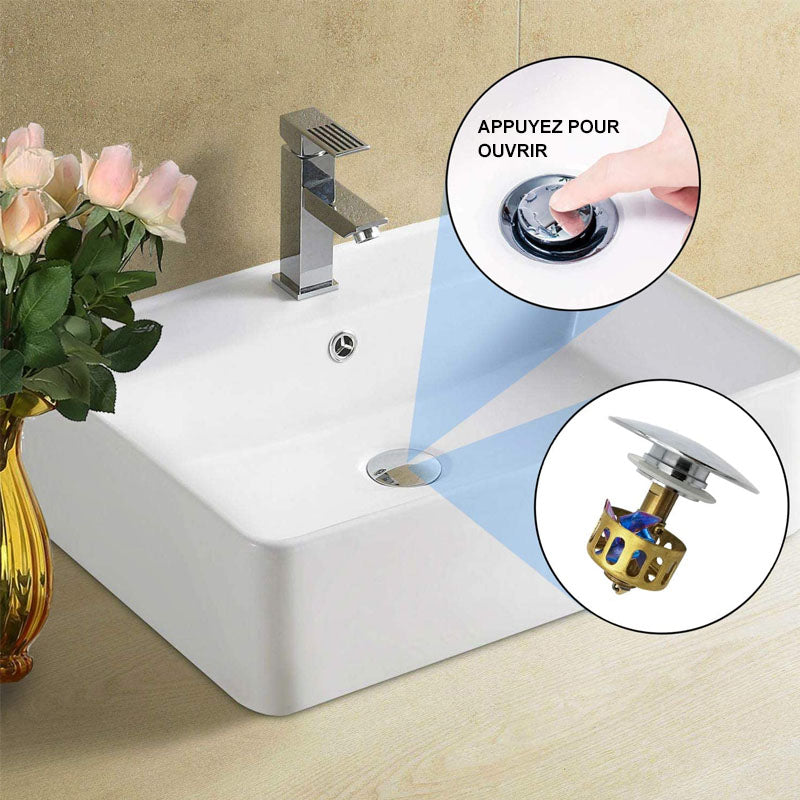 Universeller Rückprall-Abflussfilter für Waschbecken | Brehn