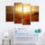 Warmer Morgen, 4-teiliges Leinwandbild