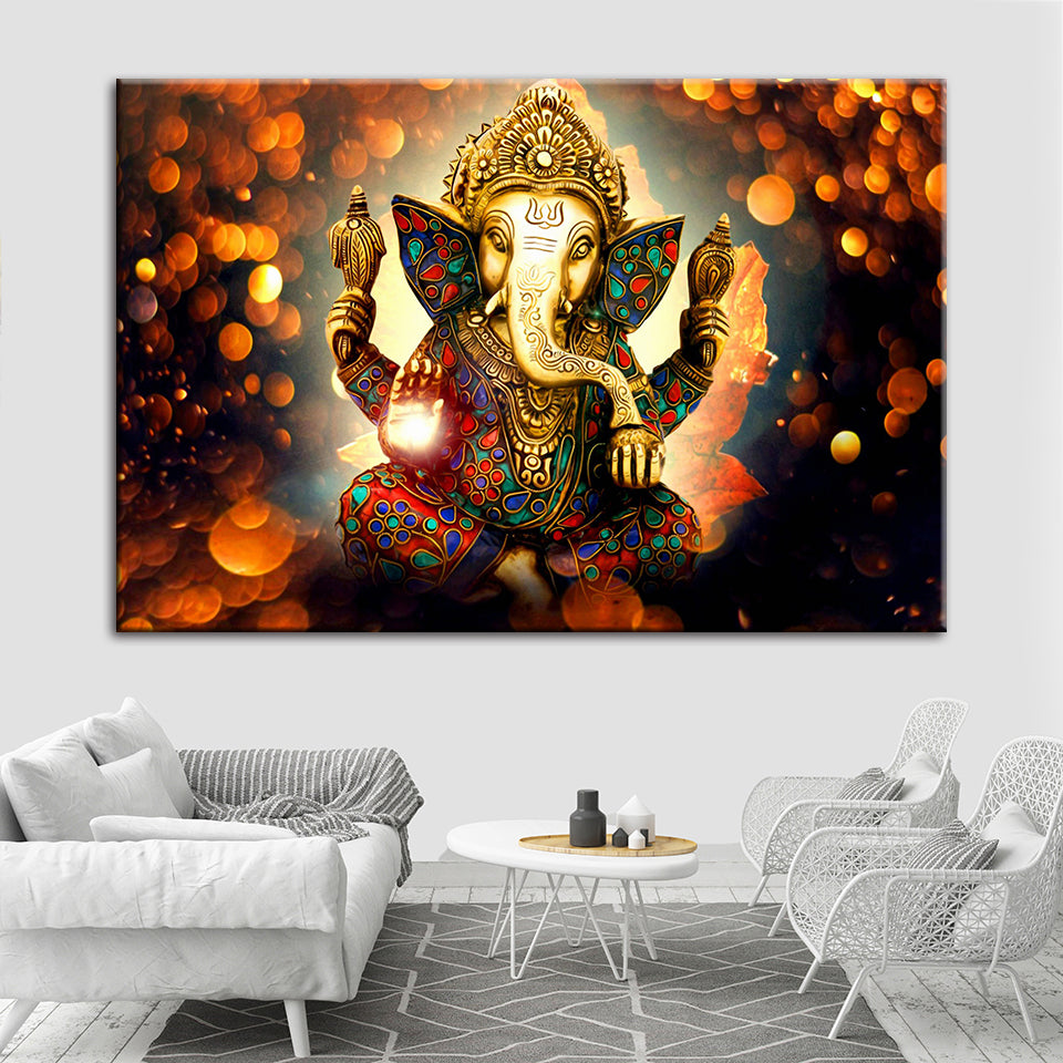 Hindu Lord Ganesha - Leinwand Wandkunst Malerei