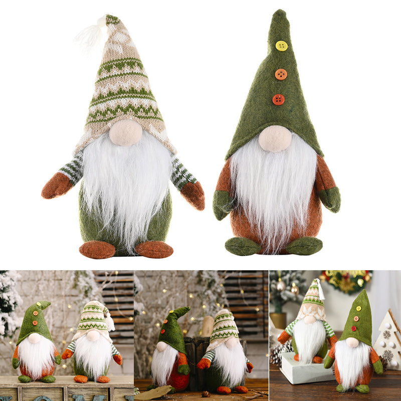 Brehn | Weihnachtsgrüne gesichtslose alte Mann-Elfenfigur